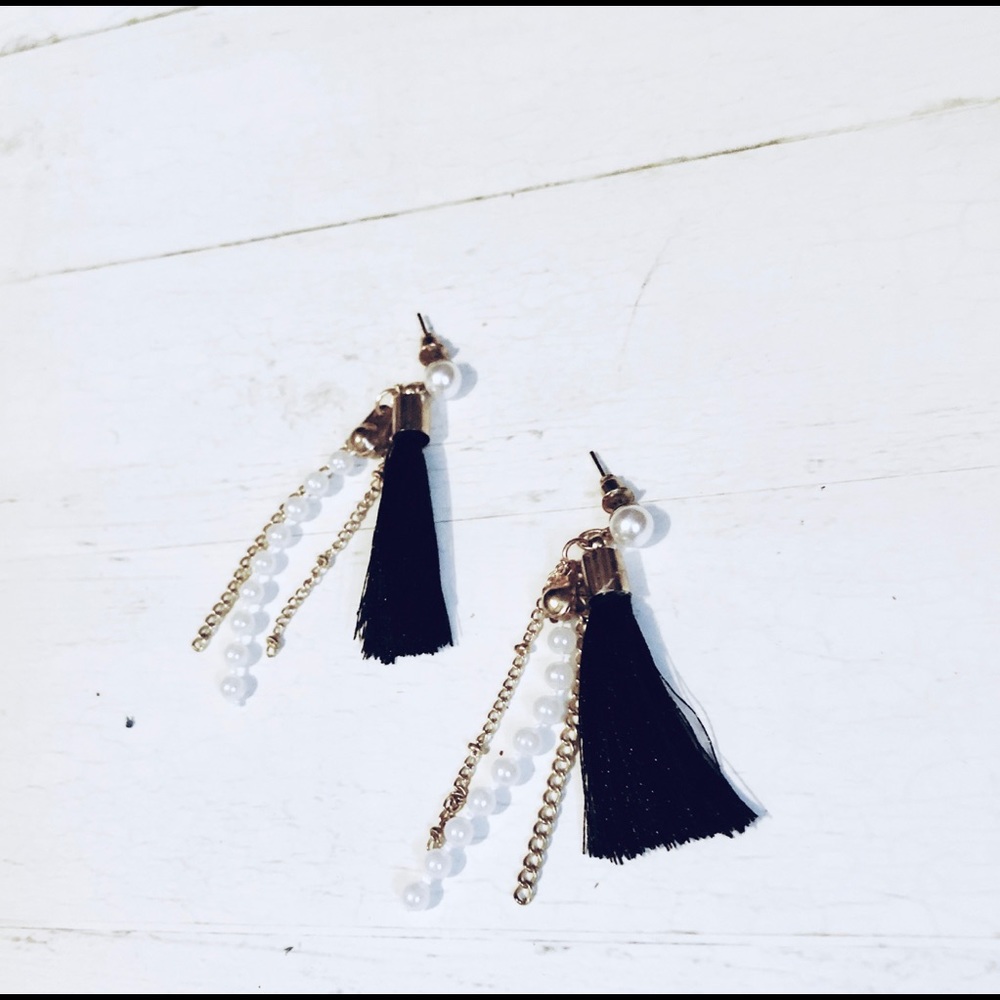 Black Fringe Earrings